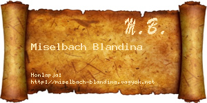 Miselbach Blandina névjegykártya